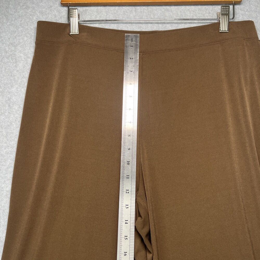 Susan Graver Essentials Liquid Knit Pants Large Brown Pull On Straight Leg - Picture 5 of 11